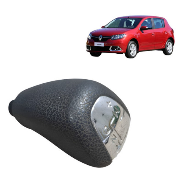 Manopla Do Câmbio Renault Sandero 2014 A 2018 Preto
