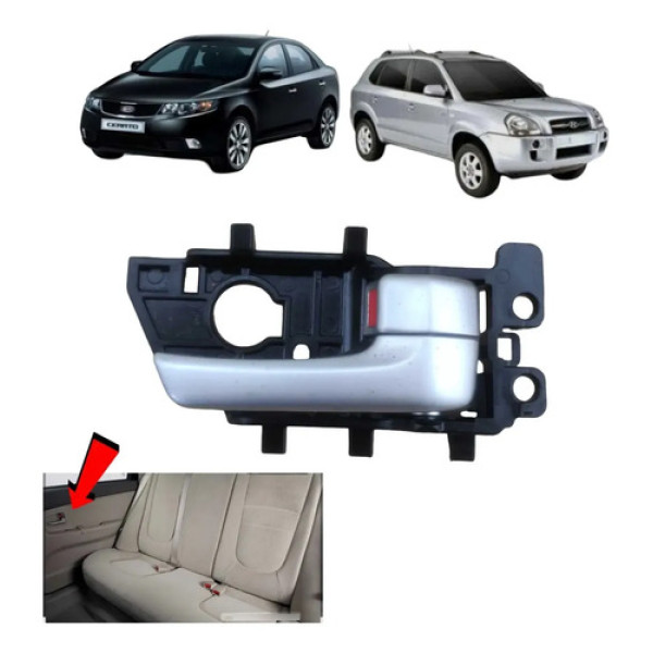 Macaneta Interna Tras Dir Hyundai Tucson Cerato 2009 A 2013 Preto/cinza Traseira