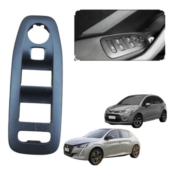 Moldura Comando Vidro Eletrico Peugeot 208 C3 2013 2014