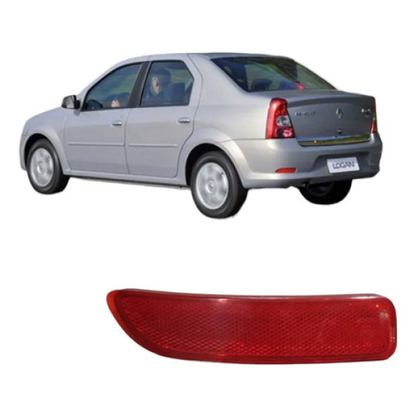 Refletor Para-choque Tras Direito Renault Logan 2011a14 - Vermelha