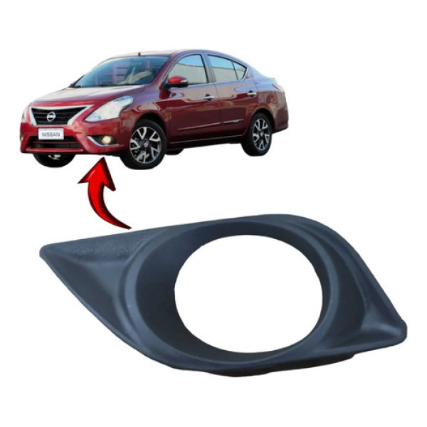 Moldura Farol Milha Esquerdo Nissan Versa 1.0 2018 Preto Esquerdo