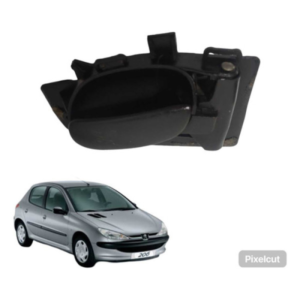Maçaneta Interna Traseira Direita Peugeot 206 2006 A 2014 Preto