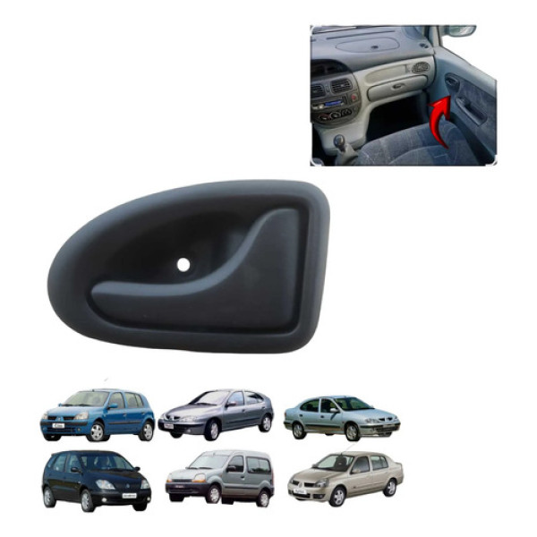Macaneta Interna Tras Diant Direita Renault Scenic 2003 2008 Preto Dianteira/traseira
