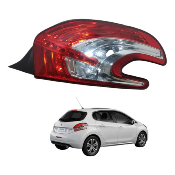 Lanterna Traseira Direita Peugeot 208 1.5 8v 2015 2017 Direito/passageiro Vermelha
