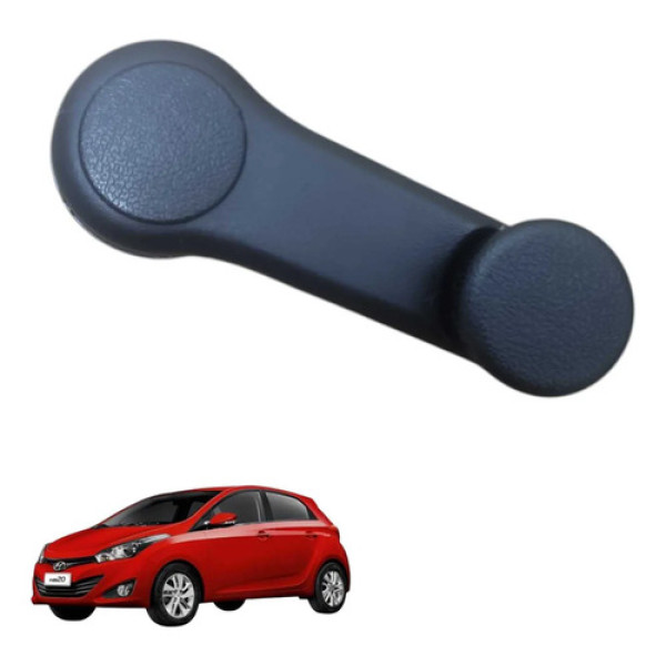 Manivela Vidro Tras Esq Hyundai Hb20 1.0 2014 2017 Preto
