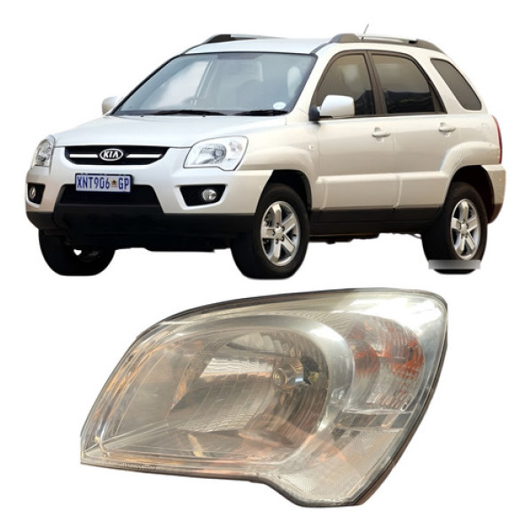 Farol Esquerdo Kia Sportage 2009 A 2011 Mascara Cromada P11 Esquerdo/motorista