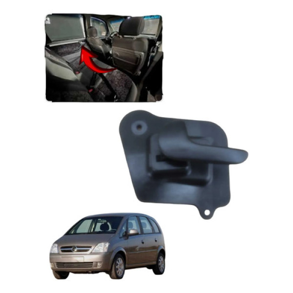 Macaneta Interna Traseira Esquerda Gm Meriva 2003 A 2012 Preto Traseira