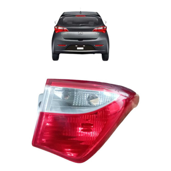 Lanterna Traseira Direita Hyundai Hb20 Hatch 2013 A 2017 Direito/passageiro Vermelho