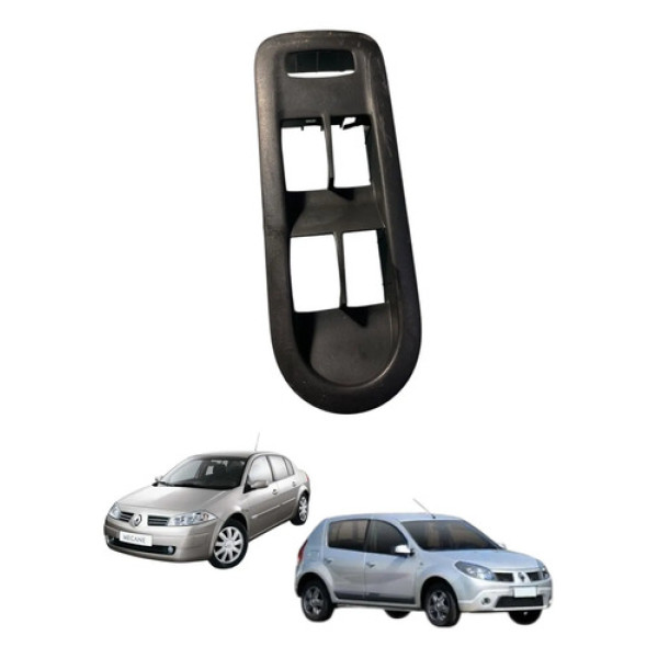 Moldura Comando Vidro Megane Sandero 2007/2013 Cx540 Preto