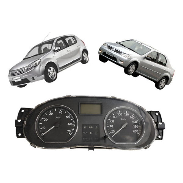 Painel Instrumento Renault Logan Sandero 2008/2013 Cx474 Preto