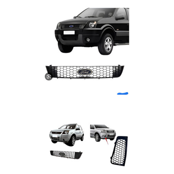 Grade Para Choque Ecosport 2003/07 Com Emblema Ford Fosco