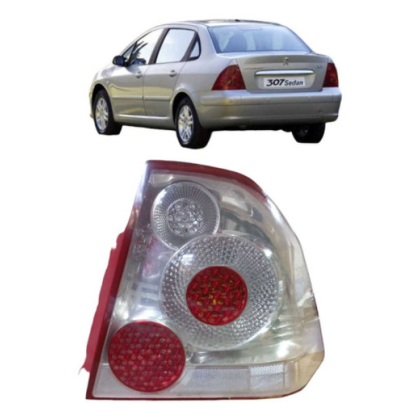 Lanterna Traseira Direita Peugeot 307 1.6 Sedan 2007-2010 Direito/passageiro Vermelho