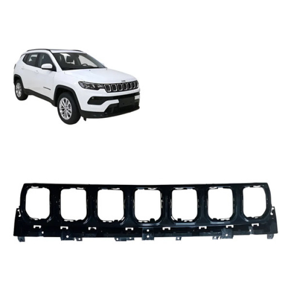 Grade Dianteira Jeep Compass 2022 2023 Sem Moldura E Friso Preto Brilhante