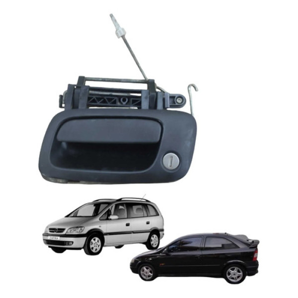 Macaneta Externa Gm Astra Zafira C/furo P/chave 2001 2012 Preto Dianteira