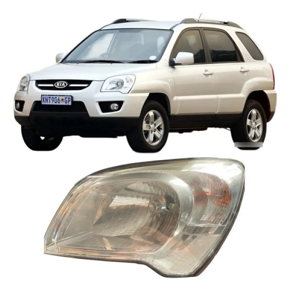 Farol Esquerdo Kia Sportage 2009 A 2011 Mascara Cromada P11 Esquerdo/motorista
