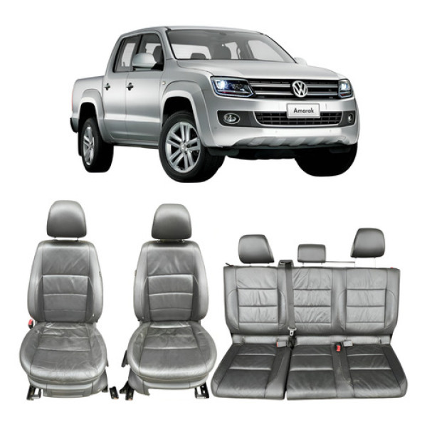 Jogo De Banco Couro Amarok Highline 2016 Completo Preto