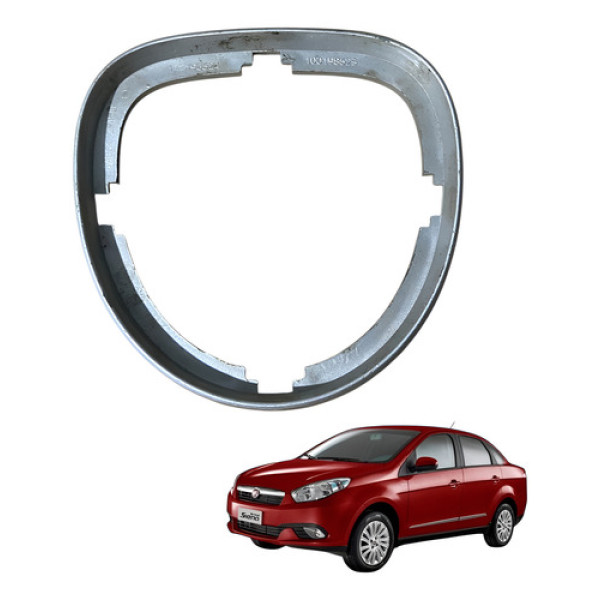 Moldura Alavanca Câmbio Fiat Grand Siena 2014/2017 Cx529 Prateado Prata