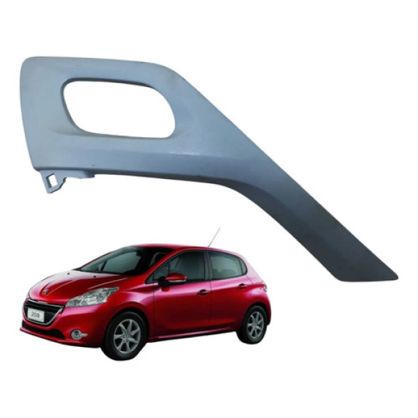 Moldura Macaneta Dianteira Direita Peugeot 208 2015 2017 Cinza Dianteira