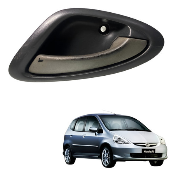 Maçaneta Interna Traseira Direita Honda Fit 2004/2008 Cx150 Preto E Cinza Traseira