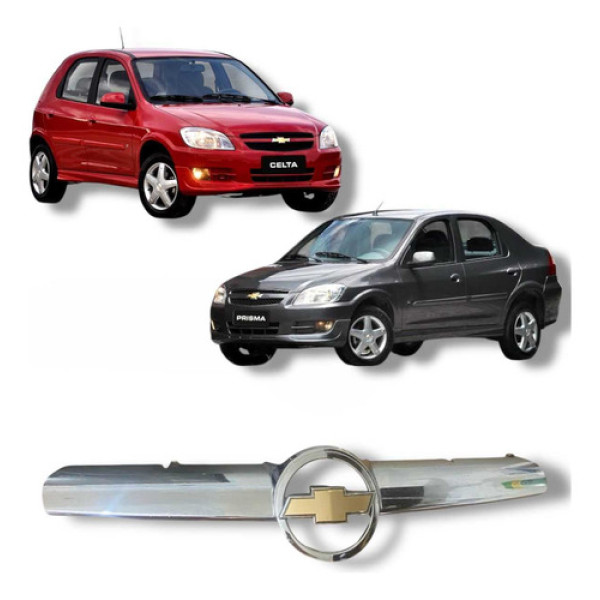 Grade Cromada Com Emblema Chevrolet Celta Prisma 2009/2012
