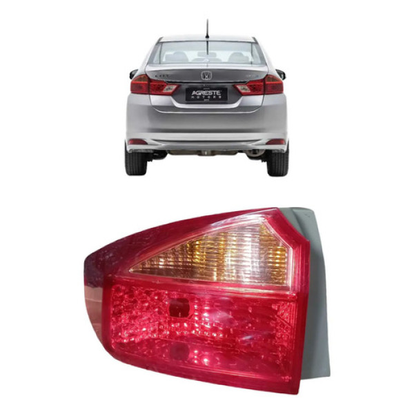 Lanterna Traseira Esquerda Honda City 2015 A 2017 Esquerdo Vermelho