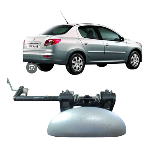 Maçaneta Externa Dianteira Esquerda Peugeot 207 2008 A 2014 Cinza Dianteira