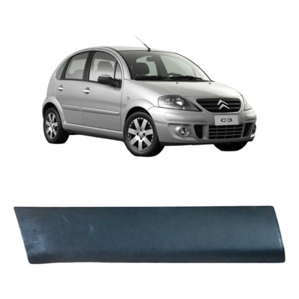 Moldura Pestana Porta Dianteira Direita Citroen C3 1.4 2012 Preto