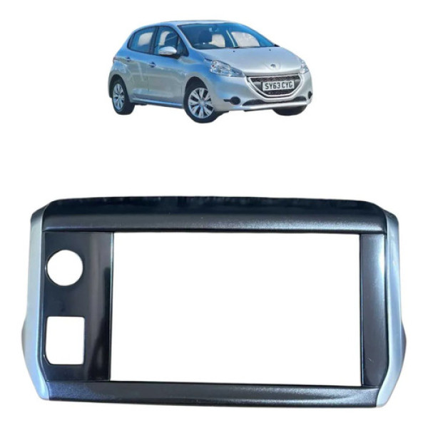 Moldura Central Multimidia Peugeot 208 1.5 8v 2014 Preto
