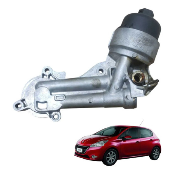Suporte Filtro Oleo Motor Peugeot 208 1.5 8v 2015 2018 Prata