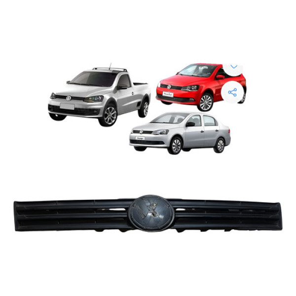 Grade Para-choque Dianteiro Gol Voyage Saveiro G6 13/16 P29 Preto Fosco
