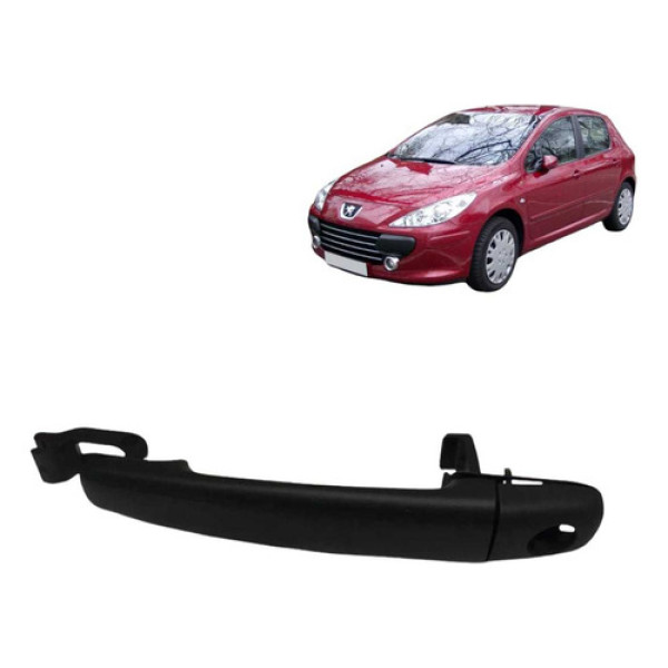 Puxador Maçaneta Externa Peugeot 307 2009 2010 2011 2012 Preto Dianteira