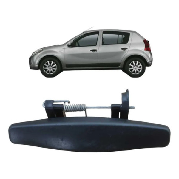 Macaneta Externa Renault Sandero 2008 2013 Preto Traseira