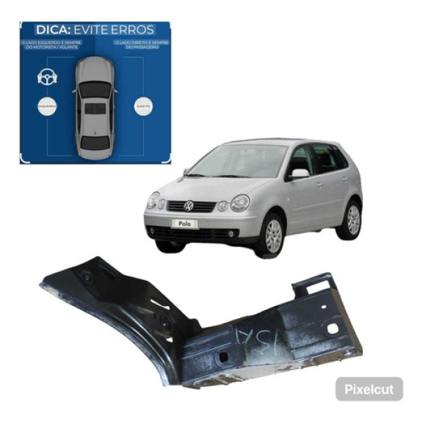 Guia Parachoque Tras Esquerdo Vw Polo Hatch 2003 A 2012