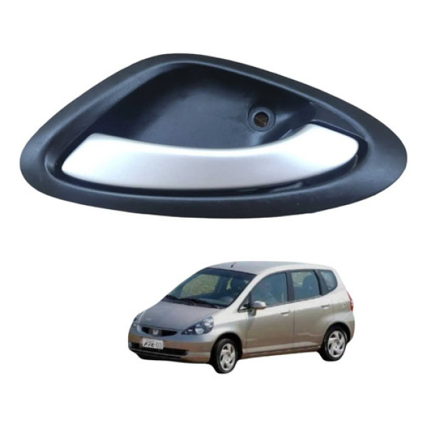 Macaneta Interna Dianteira Direita Honda Fit 2004 A 2008 Preto E Cinza Dianteira