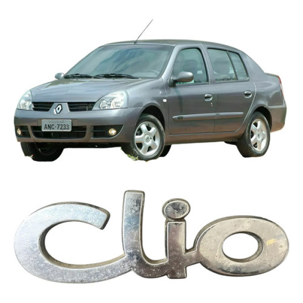 Emblema Clio Cromado 2001 A 2012 Cx229 Prateado