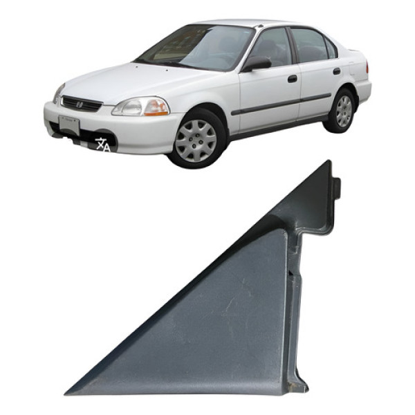 Acab Interior Retrovisor Lado Esquerdo Honda Civic 1997 Cx20 - Preto