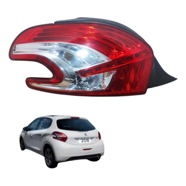 Lanterna Traseira Esquerda Peugeot 208 1.5 8v 2015 A 2017 Esquerdo/motorista Vermelha