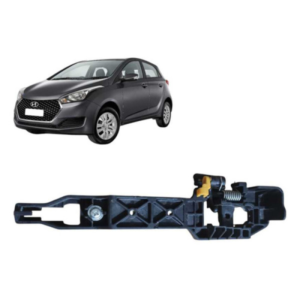Maçaneta Traseira Direita Hyundai Hb20 2012a2019 Preto Traseira