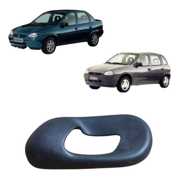 Moldura Maçaneta Interna Tras Esquerda Gm Corsa 94a99 Preto Traseira
