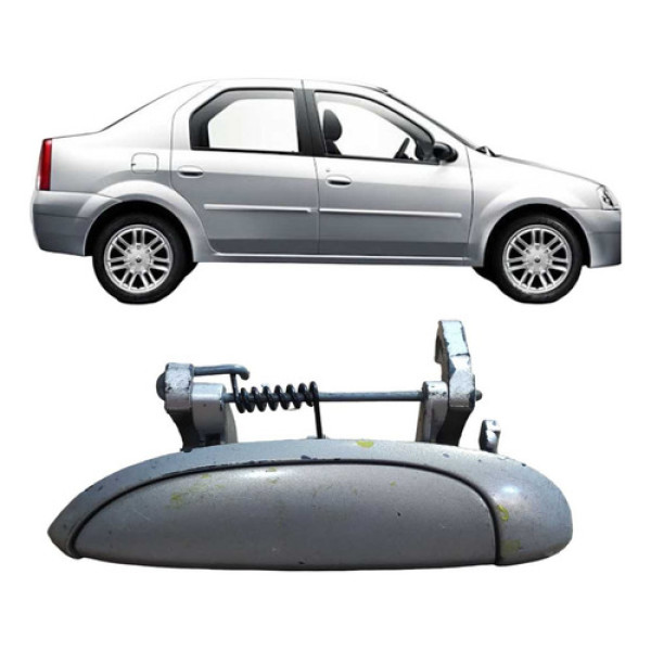 Maçaneta Externa Dianteira Esq Renault Logan 2008 A 2013 Cinza Dianteira