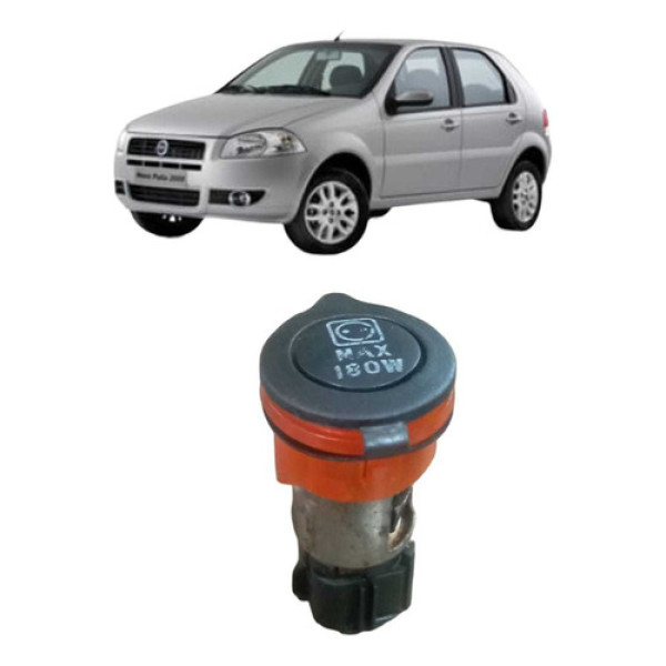 Acendedor 12v Fiat Palio 1.0 2008 A 2015 Preto