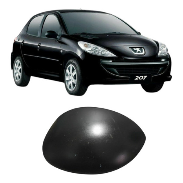 Capa Retrovisor Esquerdo Peugeot 206/207 Cx173 Preto Preto