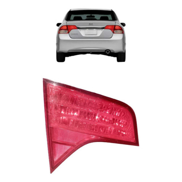 Lanterna Trampa Tampa Traseira Esquerda Honda Civic 1.8 2008 Esquerdo/motorista Vermelho