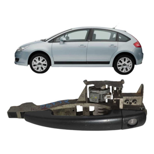 Macaneta Externa Dianteira Esquerda Citroen C4 2011 Preto Dianteira