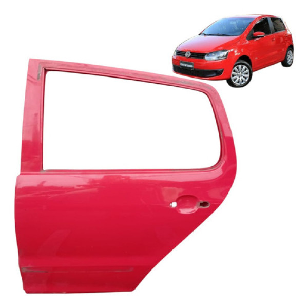 Porta Traseira Esquerda Volkswagen Fox 2014 2015 2016 2018 Traseira Esquerda Vermelho