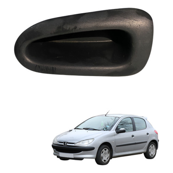 Puxador Porta Traseira Esquerda Peugeot 206 02/12 Cx429 Preto