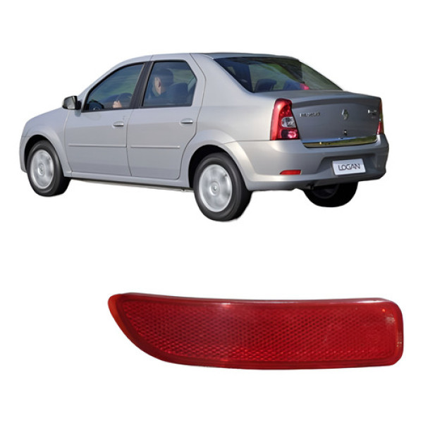 Refletor Para-choque Tras Direito Renault Logan 2011a14 - Vermelha