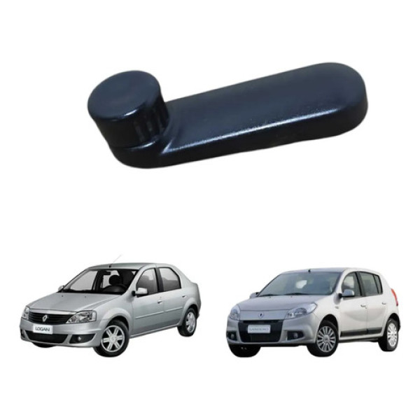 Manivela Vidro Manual Renault Sandero Logan 2014 2020 Preto