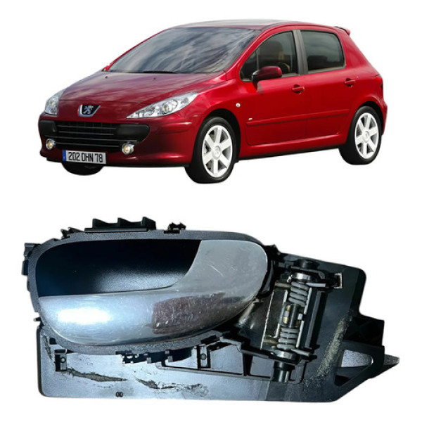 Maçaneta Interna Diant Direita Peugeot 307 2004 A 2013 Prateado Dianteira/traseira