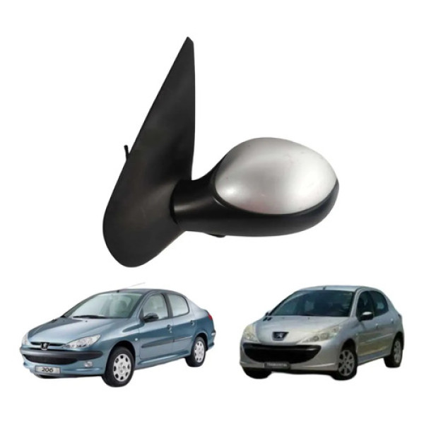 Retrovisor Manual Esquerdo Peugeot 206 207 2001 A 2014